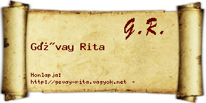 Gévay Rita névjegykártya