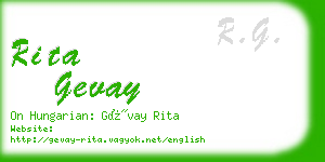 rita gevay business card